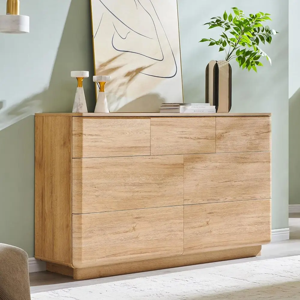 52 Wide Natural Oak Curved Profile Bedroom TV Stand with Push-to-Open Storage
52 Wide Natural Oak Curved Profile Bedroom TV Stand with Push-to-Open Storage