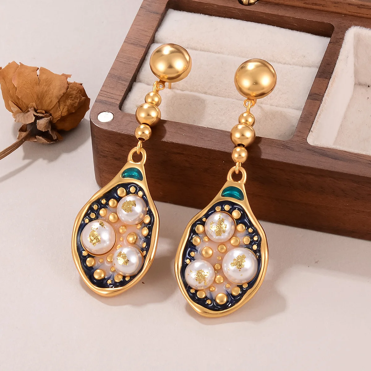 Fashion Long Gold Color Dangle Earrings with Pearls & Turquoise - Unique Party Wedding Jewelry Gift Female Daily Ear Charm
Fashion Long Gold Color Dangle Earrings with Pearls & Turquoise - Unique Party Wedding Jewelry Gift Female Daily Ear Charm