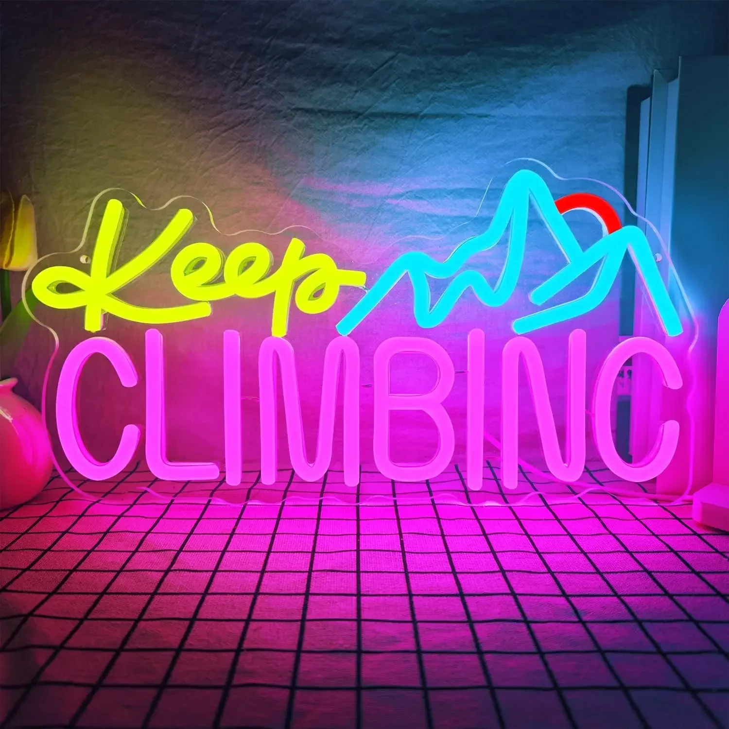 LED Keep Climb Neon Sign For Wall Decor Classroom Neon Student Neon Light Colorful Neon Light Up Sign Suitable For Bookstore
LED Keep Climb Neon Sign For Wall Decor Classroom Neon Student Neon Light Colorful Neon Light Up Sign Suitable For Bookstore