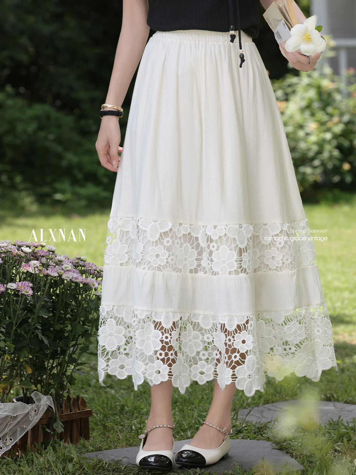 ALXNAN Women's Long Skirt Elegant Loose-fit Casual Lace Midi Skirts 2025 Summer Apricot Holiday Party Ladies Clothing L557126
ALXNAN Women's Long Skirt Elegant Loose-fit Casual Lace Midi Skirts 2025 Summer Apricot Holiday Party Ladies Clothing L557126