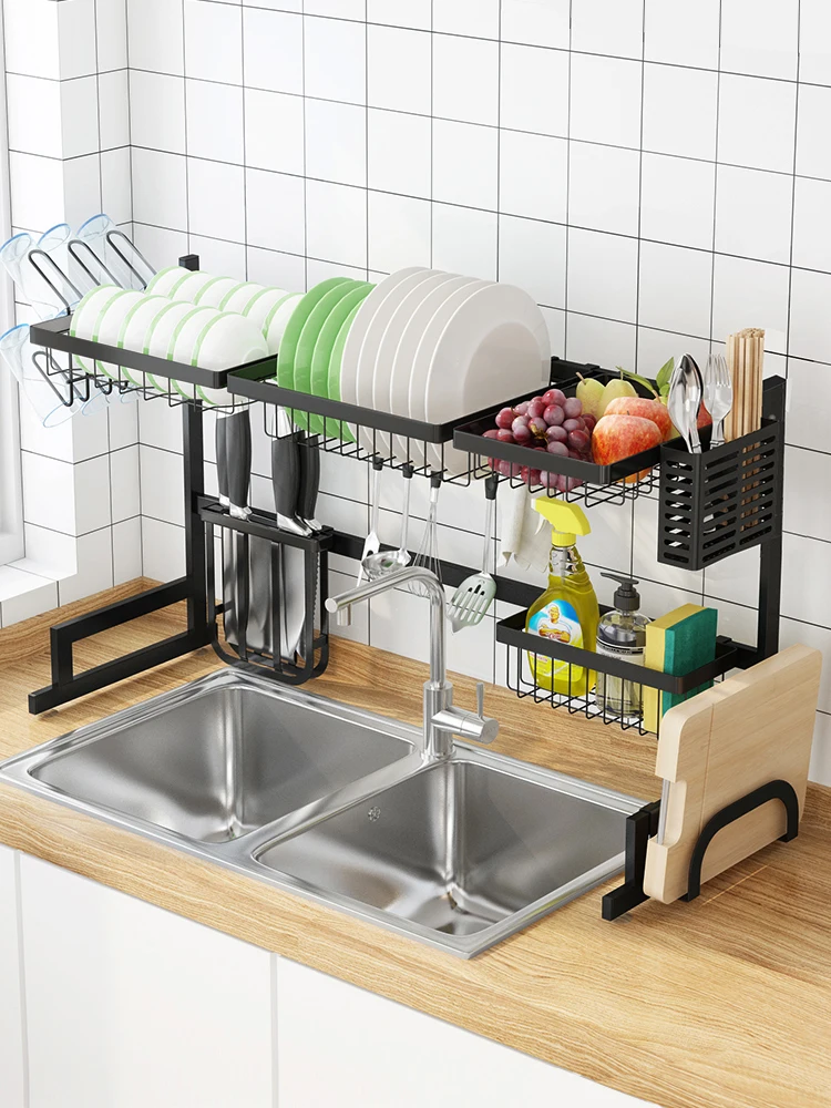 Stainless steel kitchen sink storage rack above dishwashing sink dish storage rack countertop sink dish rack drain
Stainless steel kitchen sink storage rack above dishwashing sink dish storage rack countertop sink dish rack drain