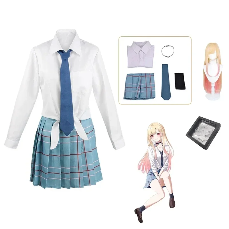 Anime My Dress-Up Darling Kitagawa Marin Cosplay Costume JK School Uniform Skirt Outfits Halloween Costumes for Women
Anime My Dress-Up Darling Kitagawa Marin Cosplay Costume JK School Uniform Skirt Outfits Halloween Costumes for Women