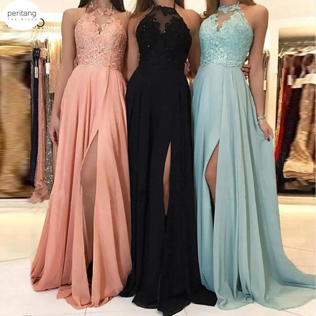 Dress Fashion Womens Formal Chiffon Sleeveless Halter Dress Prom Evening Party Long Maxi Dress Women Vestidos Female
Dress Fashion Womens Formal Chiffon Sleeveless Halter Dress Prom Evening Party Long Maxi Dress Women Vestidos Female