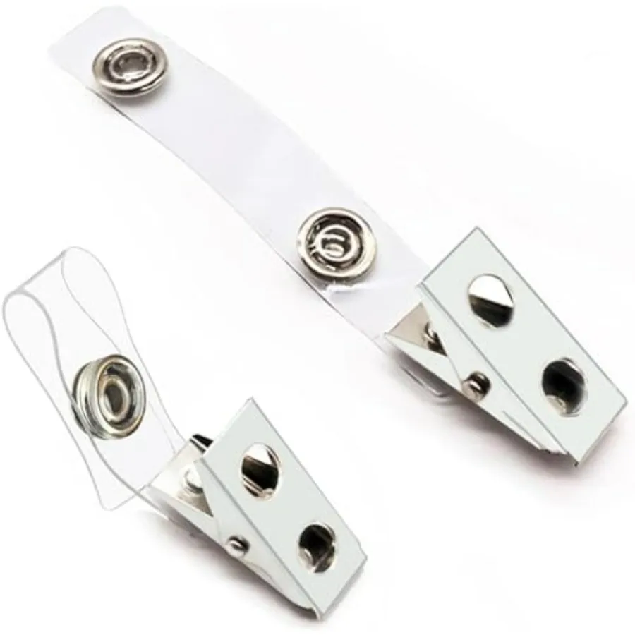 Pcs Premium Metal Badge Clips with Clear PVC Straps for ID Cards, Badge Holders, Name Tags, Work Badges
Pcs Premium Metal Badge Clips with Clear PVC Straps for ID Cards, Badge Holders, Name Tags, Work Badges