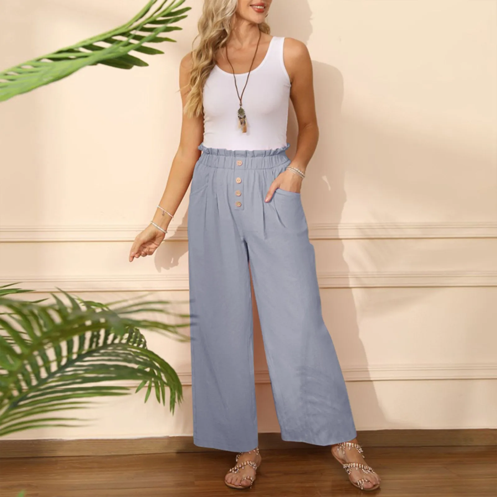 Women's Spring And Summer Solid Color Detachable Adjustable Strap Pants Casual Pants Straight Tube Elastic Waist Long Cute Pants
Women's Spring And Summer Solid Color Detachable Adjustable Strap Pants Casual Pants Straight Tube Elastic Waist Long Cute Pants