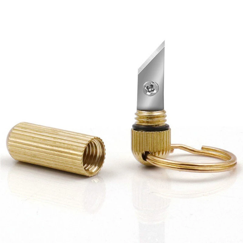 1 Piece Brass Capsule Mini Knife Multifunctional EDC Tools Portable Key Chain Decor Outdoor Survival Open Cans Peel Fruits Gifts
1 Piece Brass Capsule Mini Knife Multifunctional EDC Tools Portable Key Chain Decor Outdoor Survival Open Cans Peel Fruits Gifts