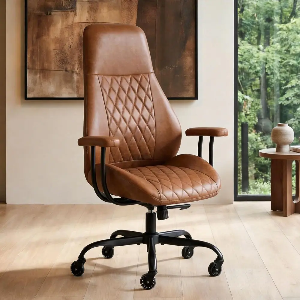 Ergonomic Leather Office Chair with 500 lbs Capacity, Adjustable Height and Recline, Lumbar Support, Brown
Ergonomic Leather Office Chair with 500 lbs Capacity, Adjustable Height and Recline, Lumbar Support, Brown