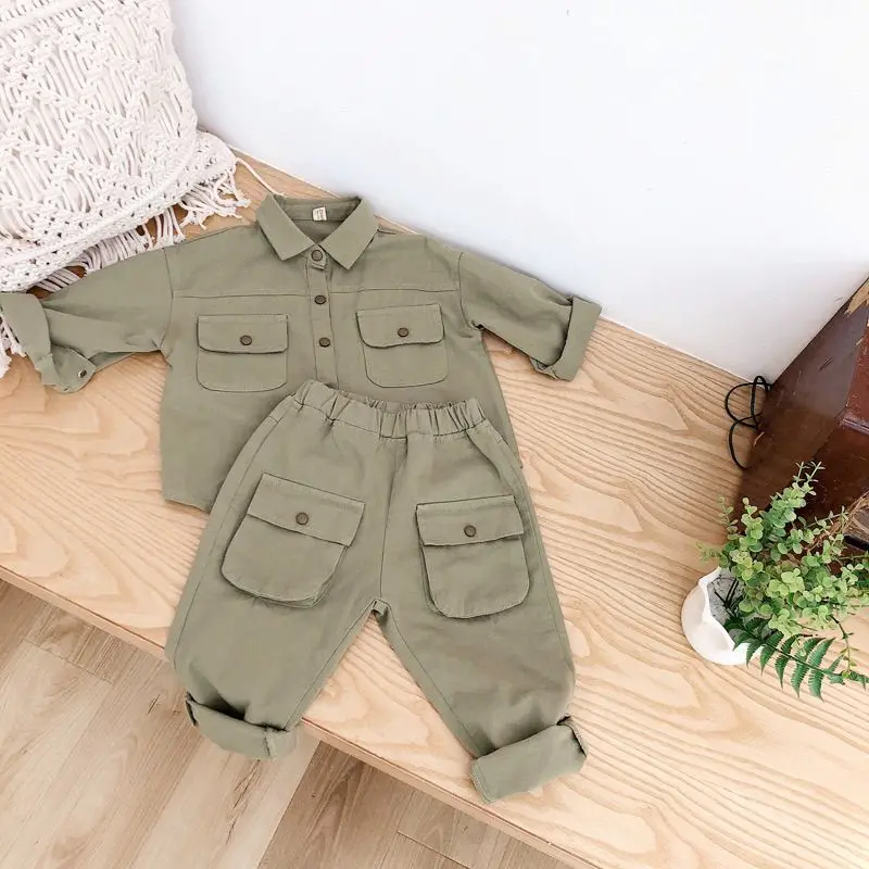 Spring and Autumn Children's Clothing Set Korean New Cotton Baby Work Clothes Long Sleeve Set Boys' Collar Coat Pants 2-piece
Spring and Autumn Children's Clothing Set Korean New Cotton Baby Work Clothes Long Sleeve Set Boys' Collar Coat Pants 2-piece