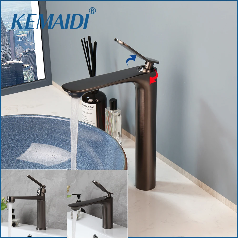 KEMAIDI Gun Brushed Basin Sink Faucet For Bathroom Deck Mounted Single Lever Bathroom Crane Tap Hot Cold Water Mixer Taps
KEMAIDI Gun Brushed Basin Sink Faucet For Bathroom Deck Mounted Single Lever Bathroom Crane Tap Hot Cold Water Mixer Taps
