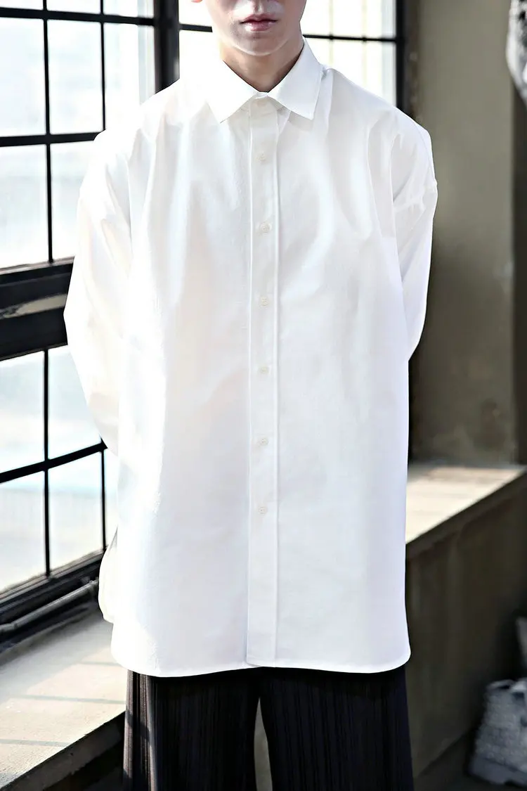 Men's spring 2020 new solid color double slit loose Korean Trend long sleeve shirt shirt shirt medium length top
Men's spring 2020 new solid color double slit loose Korean Trend long sleeve shirt shirt shirt medium length top