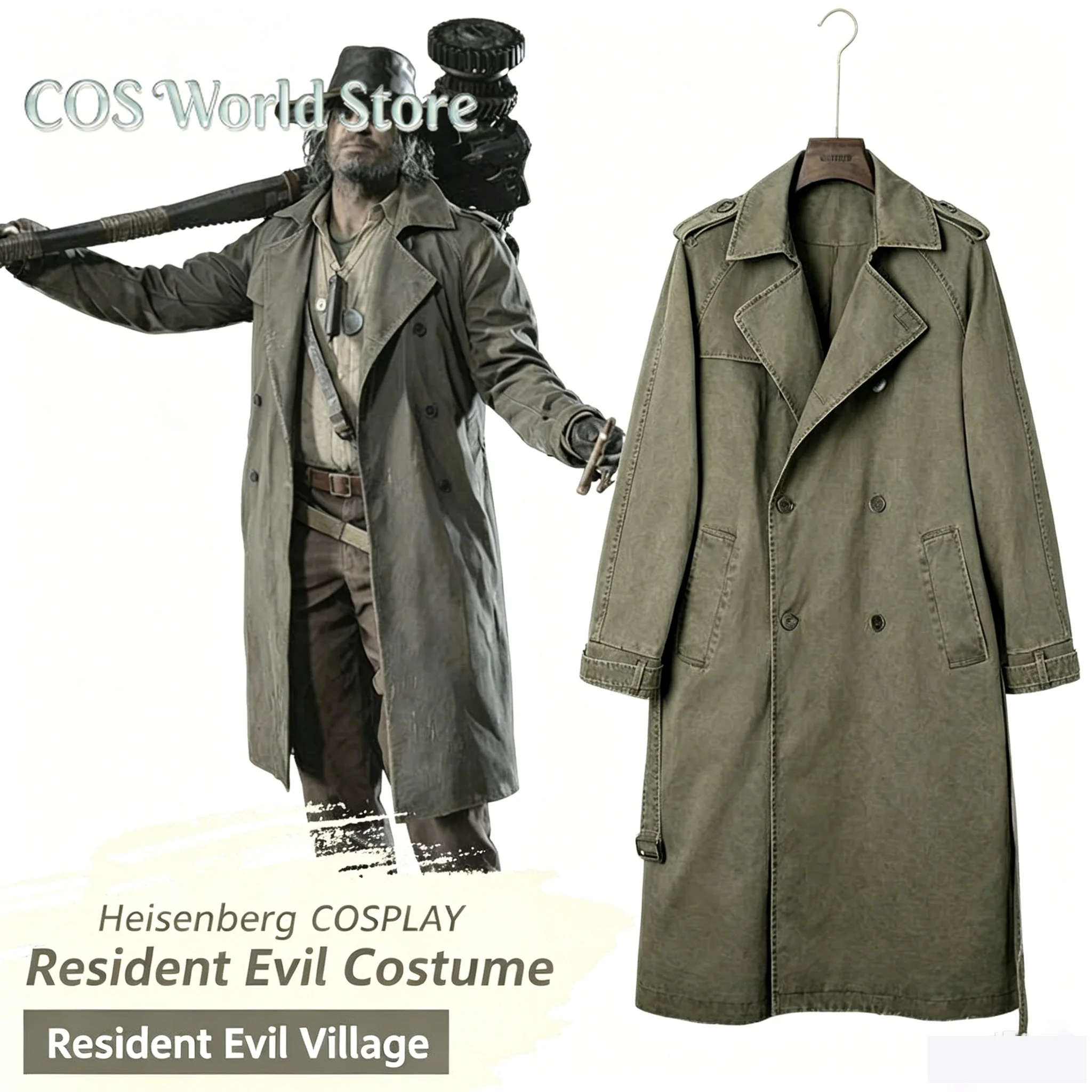Game Karl Heisenberg Cosplay Costumes Trench Coat Game Biohazard Resident Village Uniform Halloween Carnival Party Suit For Men
Game Karl Heisenberg Cosplay Costumes Trench Coat Game Biohazard Resident Village Uniform Halloween Carnival Party Suit For Men