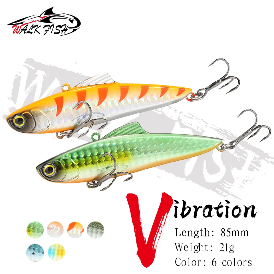 WALK FISH Sinking VIB Winter Ice Fishing Lure Rattlin Vibration 85mm 21g Hard Bait Wobblers Long Casting for Bass Pike Fishing
WALK FISH Sinking VIB Winter Ice Fishing Lure Rattlin Vibration 85mm 21g Hard Bait Wobblers Long Casting for Bass Pike Fishing