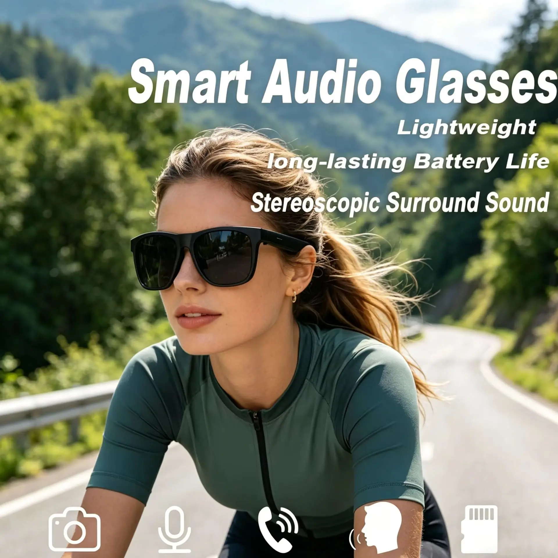 Bluetooth Smart Glasses Touch Control AI Voice Assistant Hands-Free Call Glasses
Bluetooth Smart Glasses Touch Control AI Voice Assistant Hands-Free Call Glasses