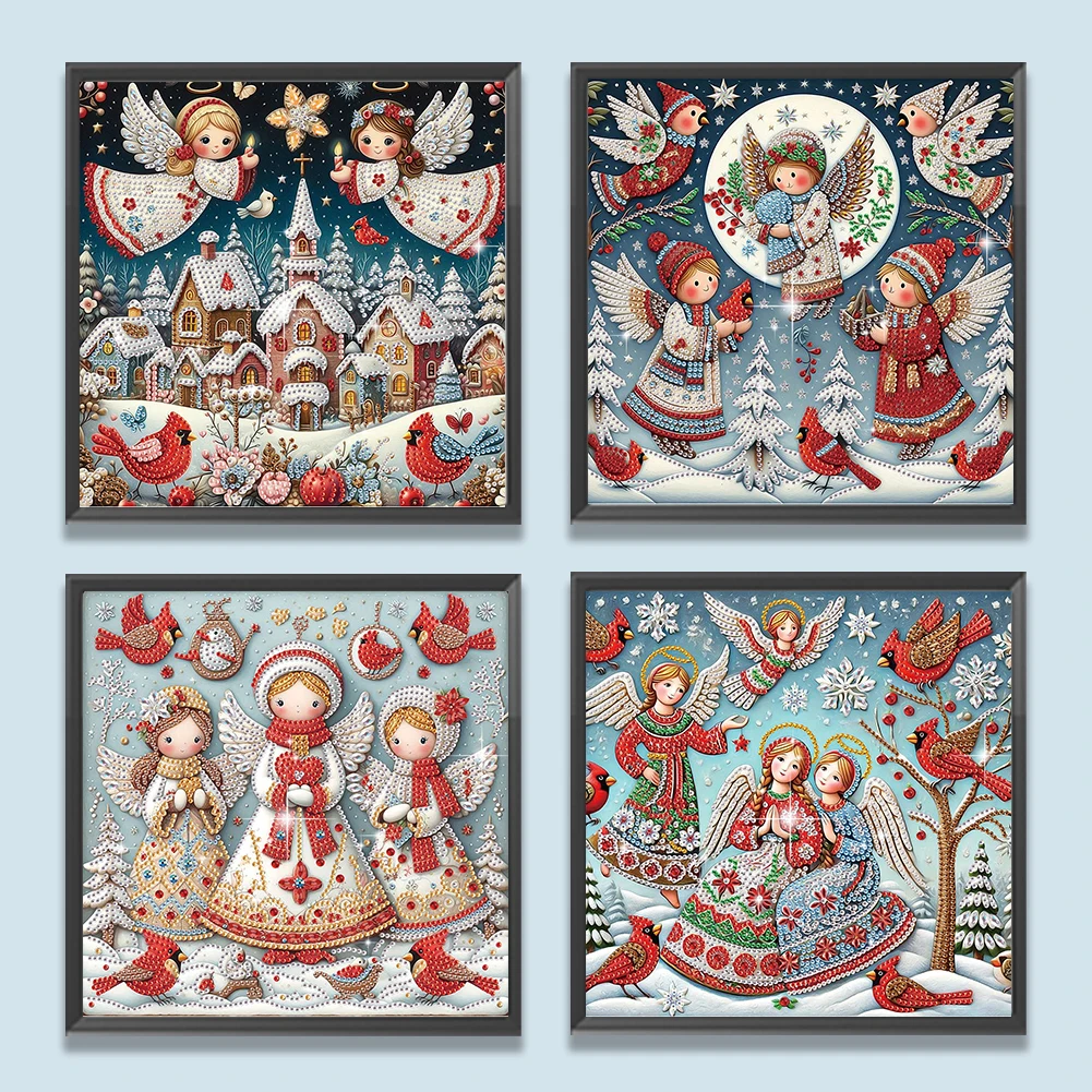 4pcs Partial Drill Xmas Angel Diamond Painting Kit Special Shape 30x30cm
4pcs Partial Drill Xmas Angel Diamond Painting Kit Special Shape 30x30cm