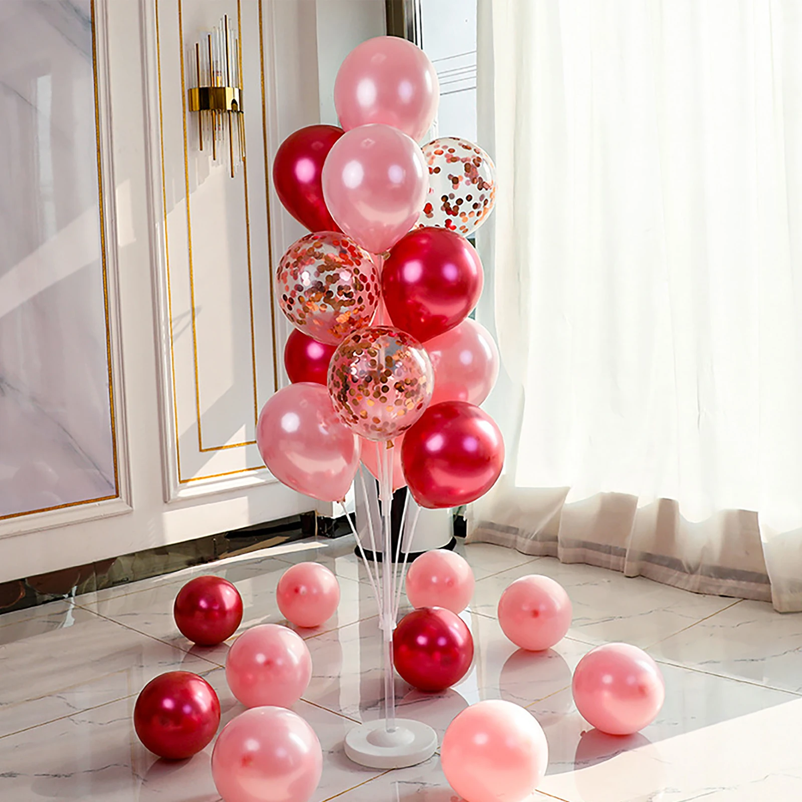 2 Sets Balloon Stand Scene Decor Accessory Rack Floor Display White Decorative Support with Base
2 Sets Balloon Stand Scene Decor Accessory Rack Floor Display White Decorative Support with Base