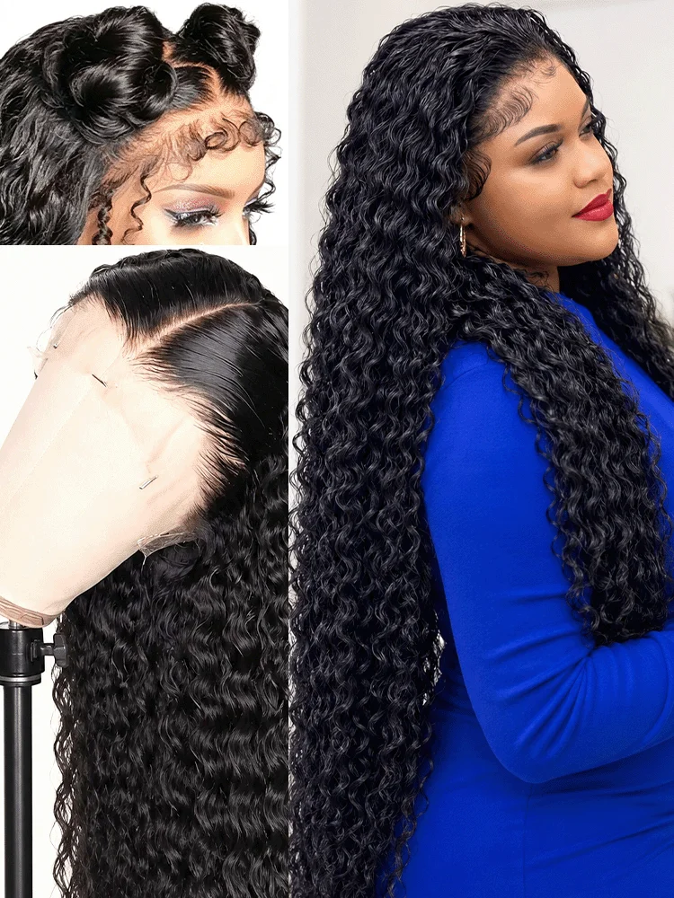 Brazilian Deep Wave Lace Front Wig 13x6 HD Transparent Frontal Human Hair Pre Plucked Baby Hair 250 Density 13X4 Curly Lace Front Wigs For Black Women 28 38 46 Inch
Brazilian Deep Wave Lace Front Wig 13x6 HD Transparent Frontal Human Hair Pre Plucked Baby Hair 250 Density 13X4 Curly Lace Front Wigs For Black Women 28 38 46 Inch