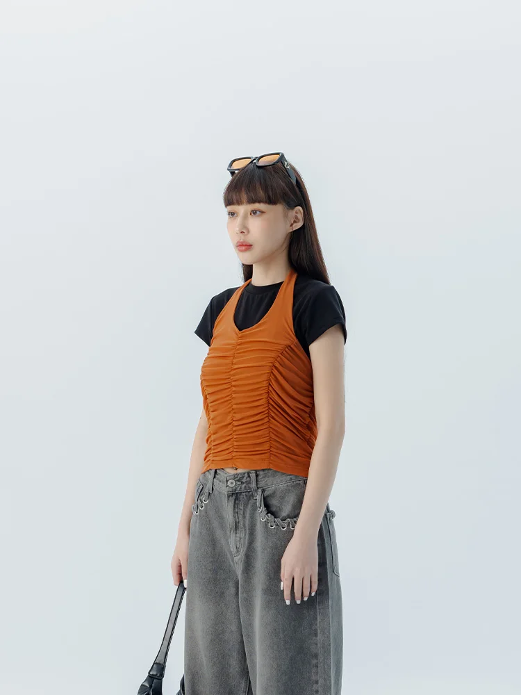 QUEENOP Spring Summer New Women's Ruffle Ne Wrap Vest Polyester Me Tight Fit ort Length Micro Stretch round Ne
QUEENOP Spring Summer New Women's Ruffle Ne Wrap Vest Polyester Me Tight Fit ort Length Micro Stretch round Ne