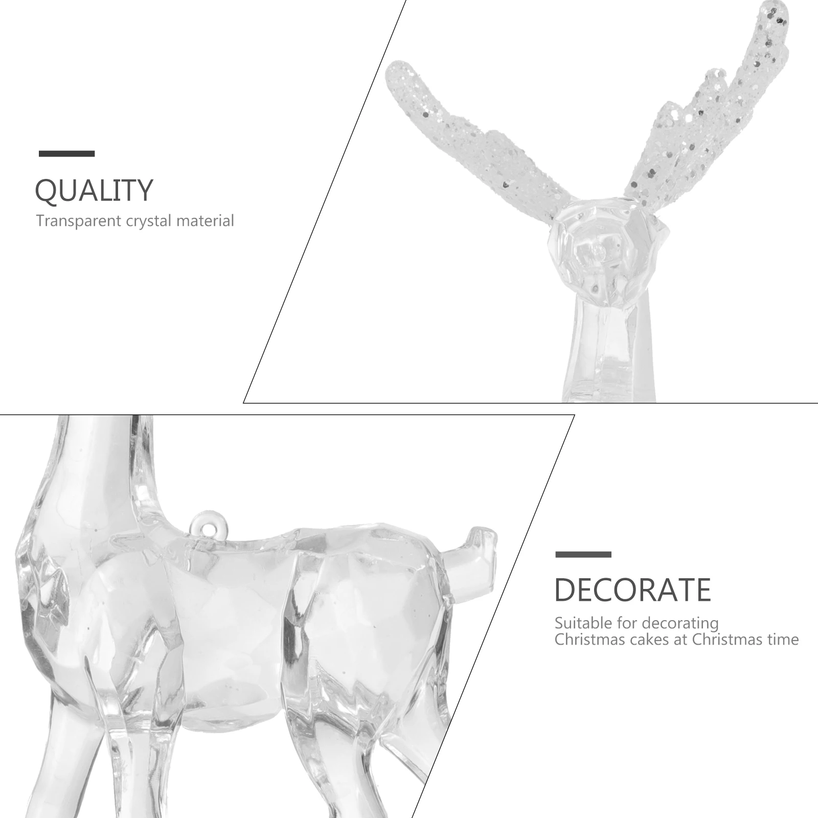 2 Pcs Cake Decoration Ornaments Tiny Indoor Plastic Deer Figurines Clear Reindeer Christmas
2 Pcs Cake Decoration Ornaments Tiny Indoor Plastic Deer Figurines Clear Reindeer Christmas