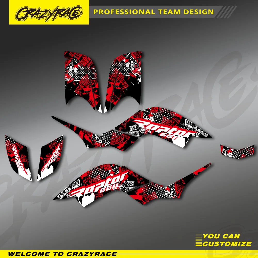For Yamaha RAPTOR 660 YFM660 YFM ATV 2001 2002 2003 2004 2005 CRAZYRACE Full Fairing Decal Sticker Graphics Background Kits
For Yamaha RAPTOR 660 YFM660 YFM ATV 2001 2002 2003 2004 2005 CRAZYRACE Full Fairing Decal Sticker Graphics Background Kits