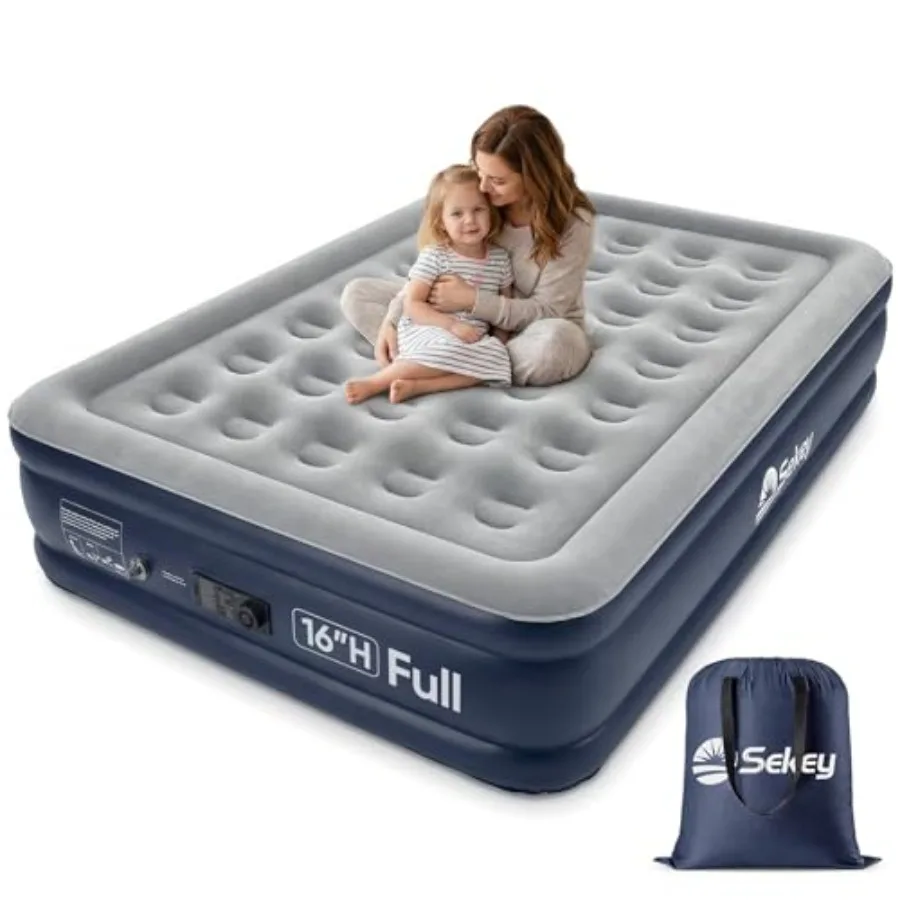 Air Mattress Full with Built-in Pump 16'' Comfortable Blow Up Colchones Inflables Mattress for Home Guests Foldable Portable Be
Air Mattress Full with Built-in Pump 16'' Comfortable Blow Up Colchones Inflables Mattress for Home Guests Foldable Portable Be