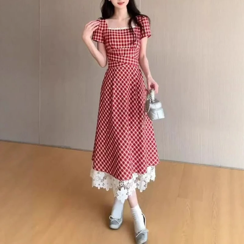 Dopamine Red Plaid Dress Children's Summer New Popular Waist Unique and Beautiful Waist Pinch Waist Dress Temperament Fashion
Dopamine Red Plaid Dress Children's Summer New Popular Waist Unique and Beautiful Waist Pinch Waist Dress Temperament Fashion