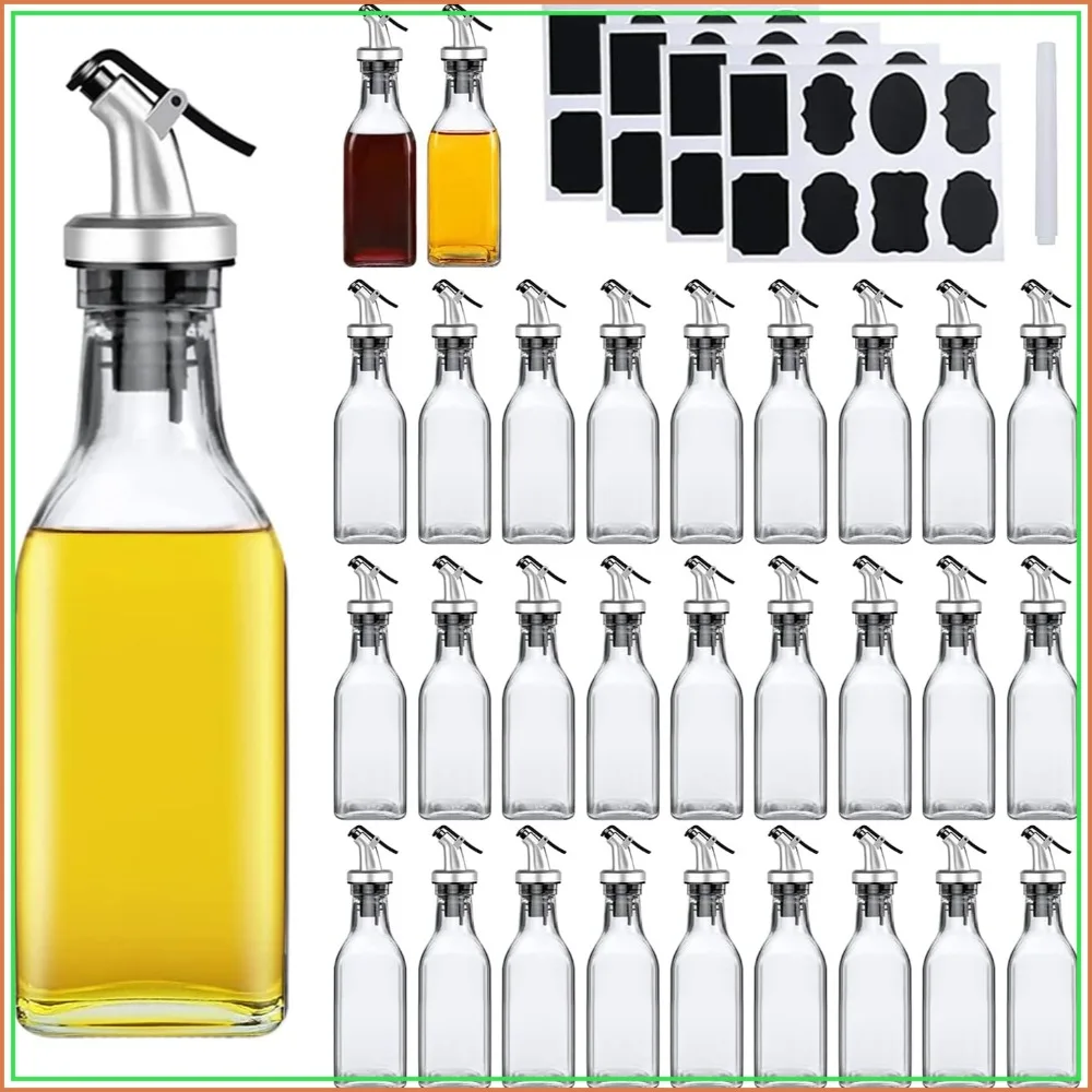 30 Pcs Leakproof Oil Dispenser Set, 6oz Olive Oil Bottles with Sticker and Pen for Vinegar Storage
30 Pcs Leakproof Oil Dispenser Set, 6oz Olive Oil Bottles with Sticker and Pen for Vinegar Storage