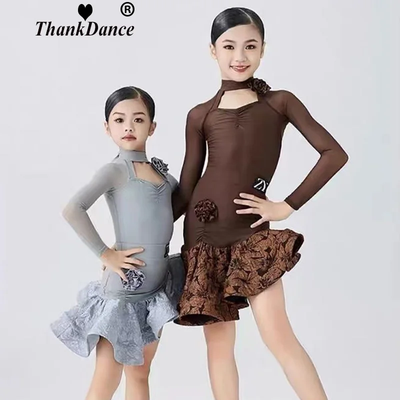 Girl Latin Dance Costumes kid Latin Training Clothes Long sleeved Latin Dance Skirt Girls Stage Performance Competition Clothes
Girl Latin Dance Costumes kid Latin Training Clothes Long sleeved Latin Dance Skirt Girls Stage Performance Competition Clothes