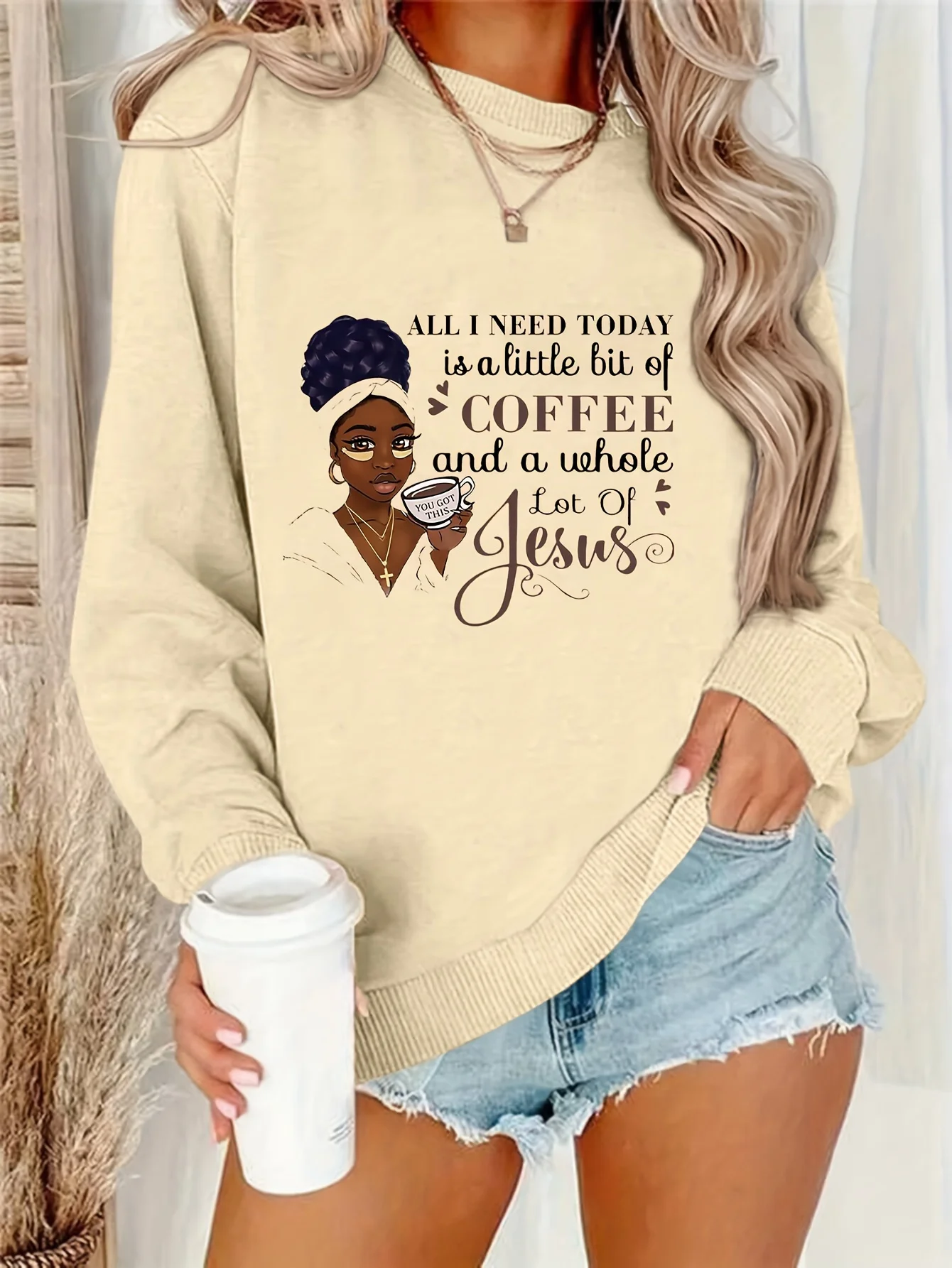 Autumn Winter Sweatshirt Women Coffee Lady Print Long Sleeve Pullover Loose Tops Fashion Cozy Casual Clothes
Autumn Winter Sweatshirt Women Coffee Lady Print Long Sleeve Pullover Loose Tops Fashion Cozy Casual Clothes