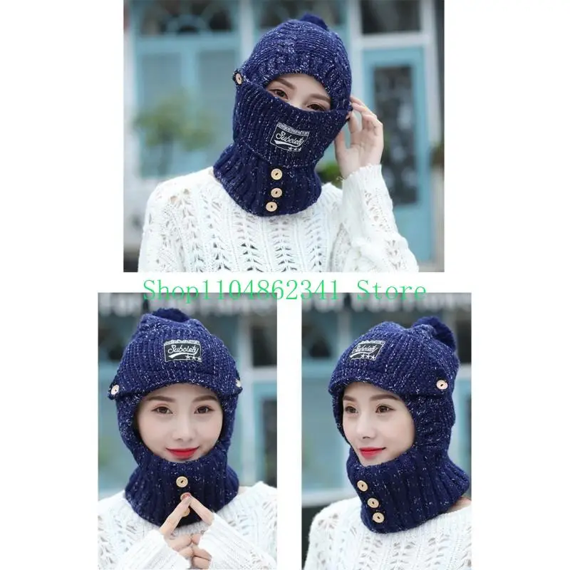 652F Winter Hat Scarf Mask Set Knit Trapper Hat Women Fleece Lined Hooded Hat Scarf Wrap Winter Balaclava Hood Ski Mask
652F Winter Hat Scarf Mask Set Knit Trapper Hat Women Fleece Lined Hooded Hat Scarf Wrap Winter Balaclava Hood Ski Mask