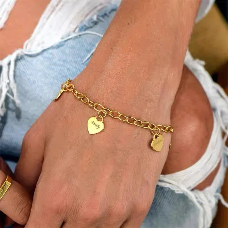 Engraved Name Love Pendant Bracelet Bangles Custom Stainless Steel Couple Family Bracelet Women Jewelry Birthday Party Gifts
Engraved Name Love Pendant Bracelet Bangles Custom Stainless Steel Couple Family Bracelet Women Jewelry Birthday Party Gifts