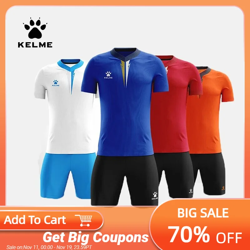 KELME Custom Men's Football Uniform Soccer Jersey Tracksuit Spotswear Short Sleeve Kid's Jersey Soccer Shorts Set Male 3891047
KELME Custom Men's Football Uniform Soccer Jersey Tracksuit Spotswear Short Sleeve Kid's Jersey Soccer Shorts Set Male 3891047