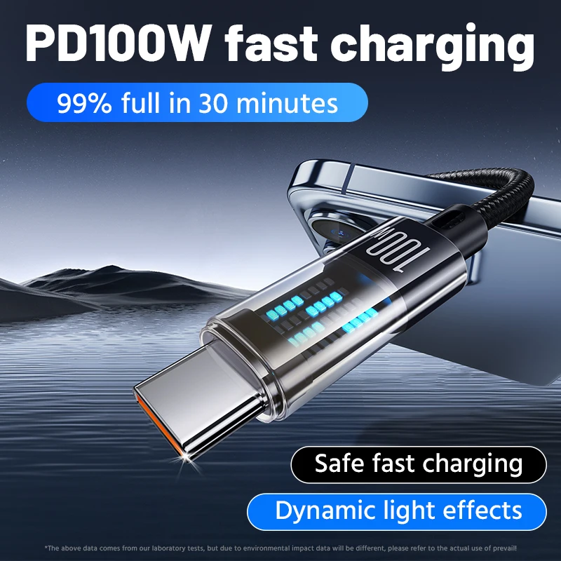 100 Вт, 6 А, тип C к типа C, сверхбыстрая зарядка, кабель для передачи данных, плетеный провод со светодиодным индикатором для Samsung OnePlus Xiaomi Huawei
100 Вт, 6 А, тип C к типа C, сверхбыстрая зарядка, кабель для передачи данных, плетеный провод со светодиодным индикатором для Samsung OnePlus Xiaomi Huawei