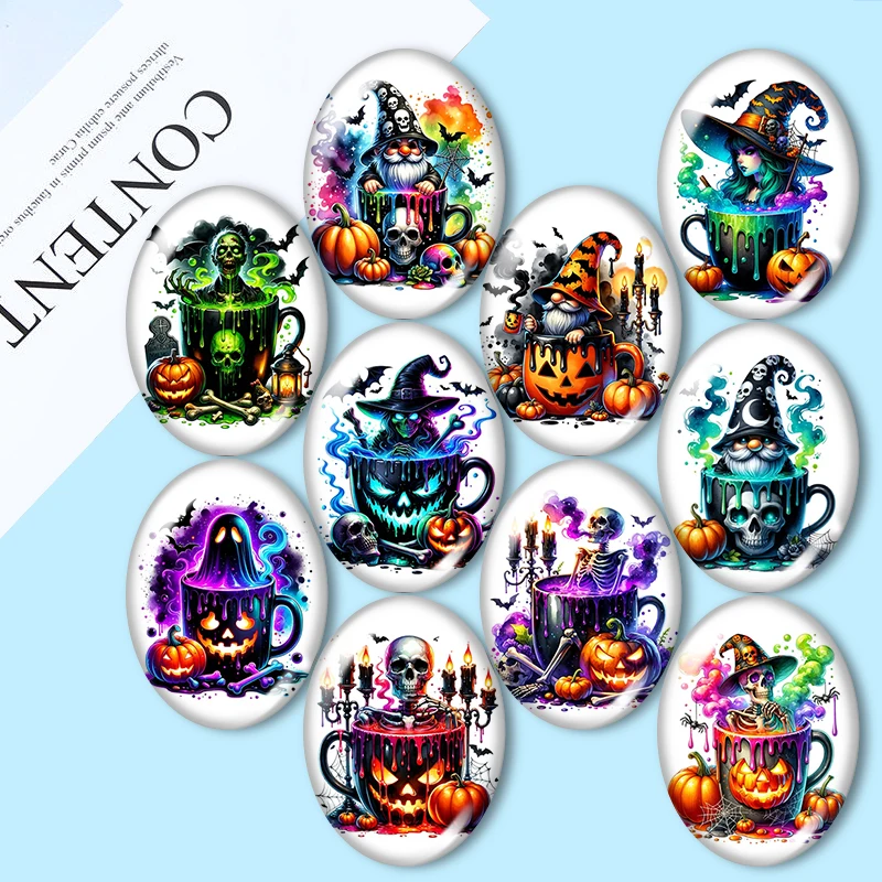 Skull Pumpkin Halloween 10pcs mixed 13x18mm/18x25mm/30x40mm Oval photo glass cabochon demo flat back Making findings
Skull Pumpkin Halloween 10pcs mixed 13x18mm/18x25mm/30x40mm Oval photo glass cabochon demo flat back Making findings