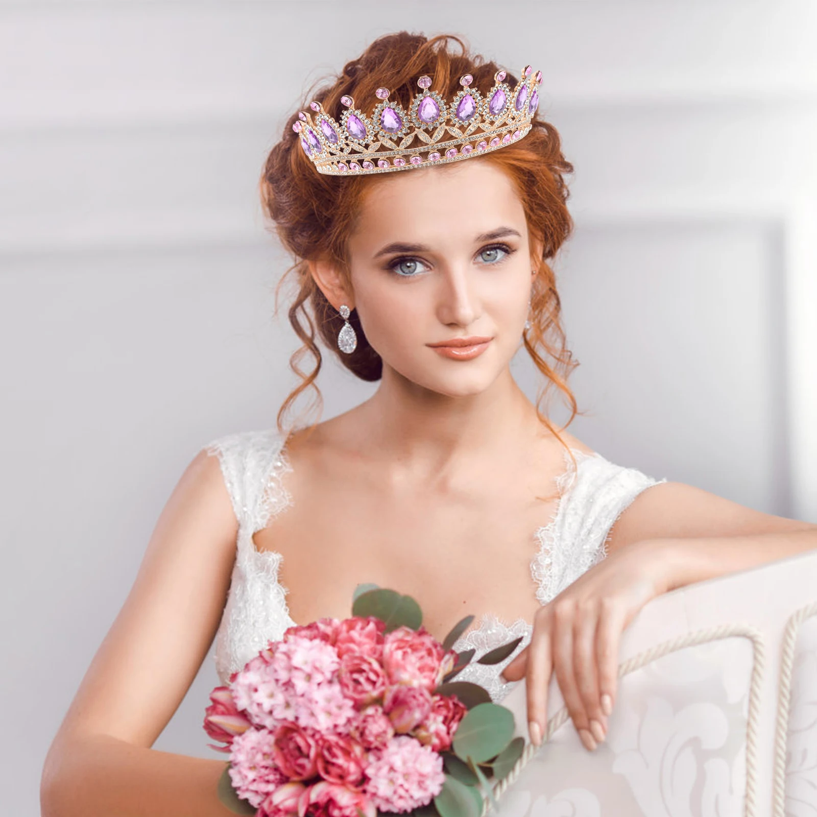 Baroque Crown Bridal Wedding Accessories Hair Pink Purple Rhinestone Pageant Crowns for Women Birthday Party Photoshoots
Baroque Crown Bridal Wedding Accessories Hair Pink Purple Rhinestone Pageant Crowns for Women Birthday Party Photoshoots