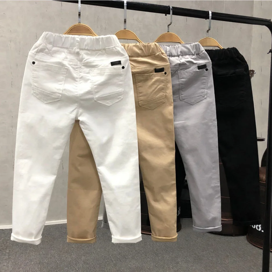 Boys Summer Casual Pants 4-14T 2023 New Elastic Waist Solid Children Boy Clothes Trousers White Black Gray Khaki High Quality
Boys Summer Casual Pants 4-14T 2023 New Elastic Waist Solid Children Boy Clothes Trousers White Black Gray Khaki High Quality
