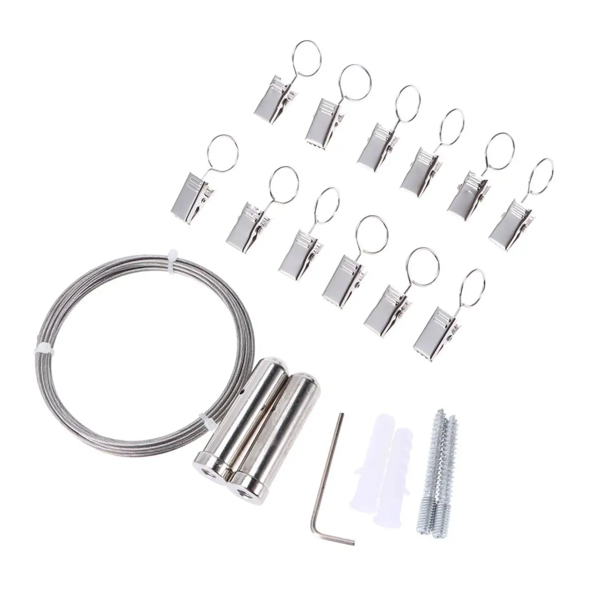 12Pcs Stainless Steel Clothesline Rope Windproof Indoor Outdoor Drying Line Curtain Drape Wire Home Office Use
12Pcs Stainless Steel Clothesline Rope Windproof Indoor Outdoor Drying Line Curtain Drape Wire Home Office Use