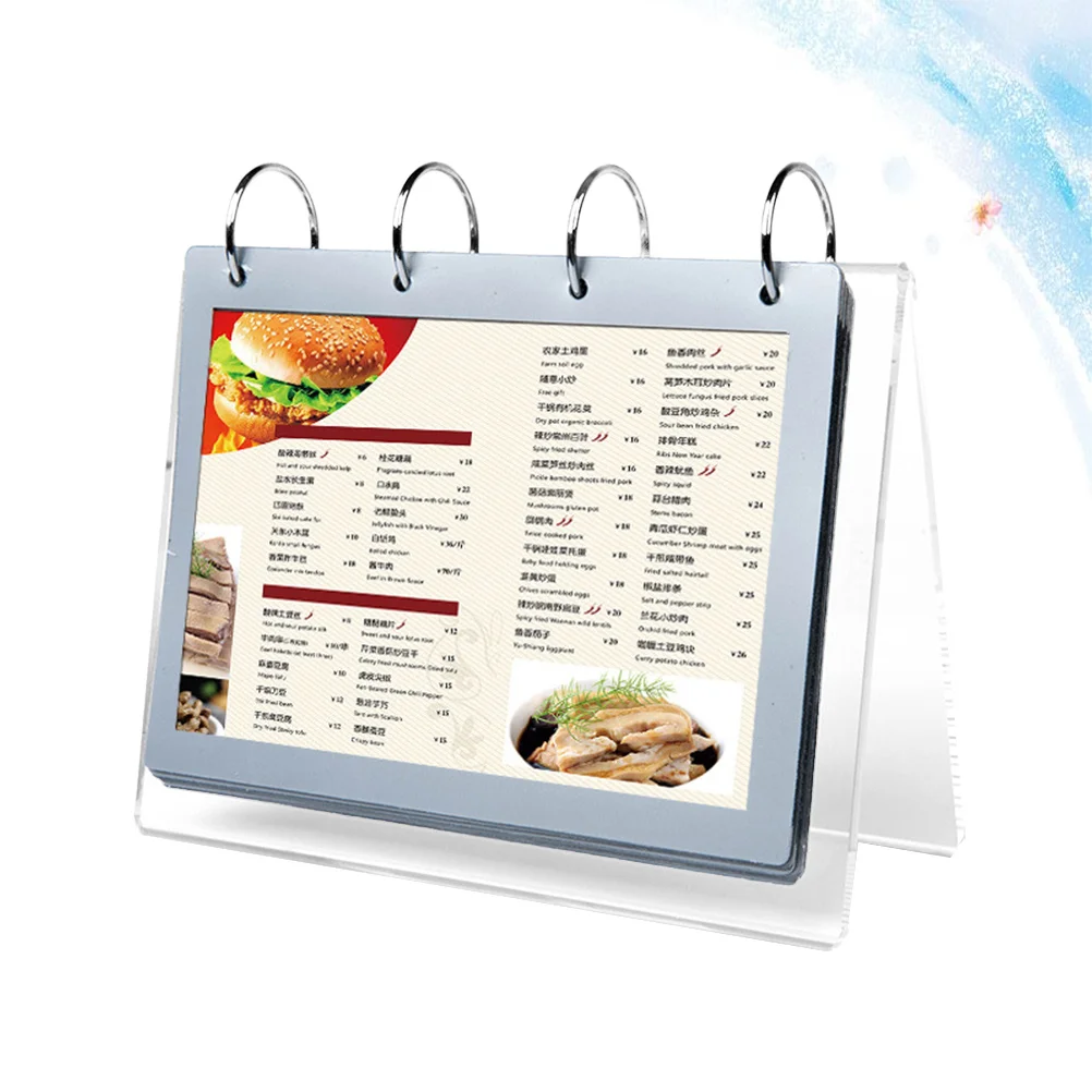 Double-Sided Page Flip Stand Acrylic Name Card Holder With 6 Page Pvc Sheets For Office Cafe Restaurant Menu Display
Double-Sided Page Flip Stand Acrylic Name Card Holder With 6 Page Pvc Sheets For Office Cafe Restaurant Menu Display