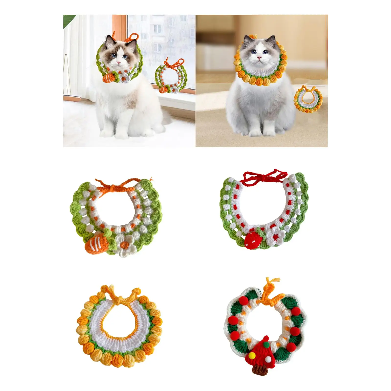 Cute Knitted Cat Collar Crochet Bib Neckwear Outfit Dress up Knitting Collar for Holiday Walking Festival Halloween Photo Props
Cute Knitted Cat Collar Crochet Bib Neckwear Outfit Dress up Knitting Collar for Holiday Walking Festival Halloween Photo Props