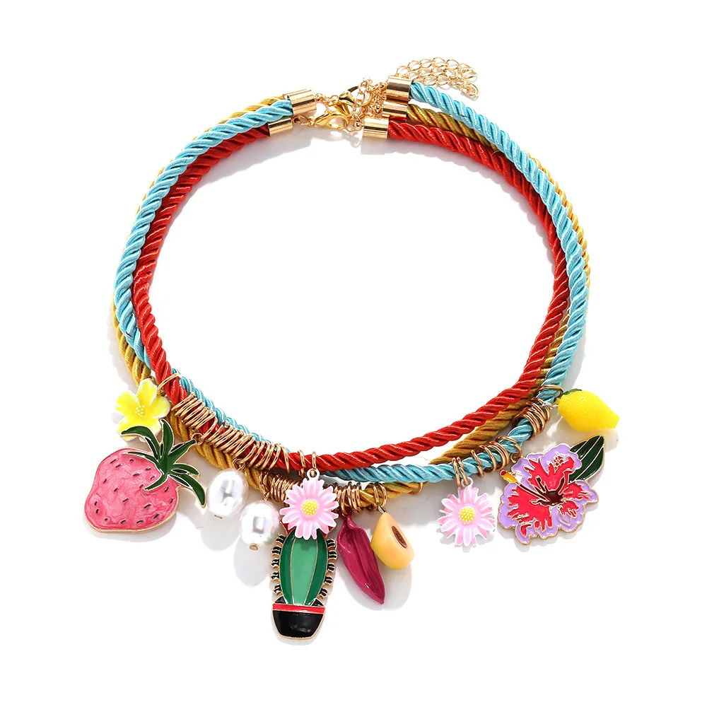 2025 New ZAA Women's Choker Necklaces Fashion Rope Chains Strawberry Cactus Flower Pendant Necklace Jewelry Gifts
2025 New ZAA Women's Choker Necklaces Fashion Rope Chains Strawberry Cactus Flower Pendant Necklace Jewelry Gifts