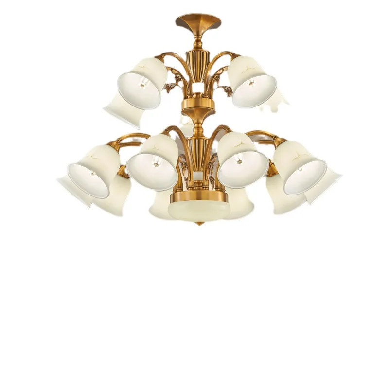 Atmospheric American chandelier, all copper lamps, living room
Atmospheric American chandelier, all copper lamps, living room