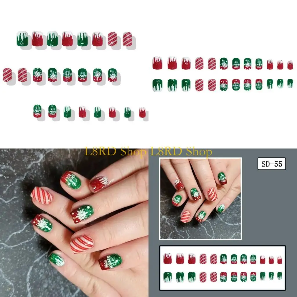 L8RD Рождественские накладные ногти 24 шт. Искусственные ногти с блестящим дизайном на подкладке
L8RD Рождественские накладные ногти 24 шт. Искусственные ногти с блестящим дизайном на подкладке
