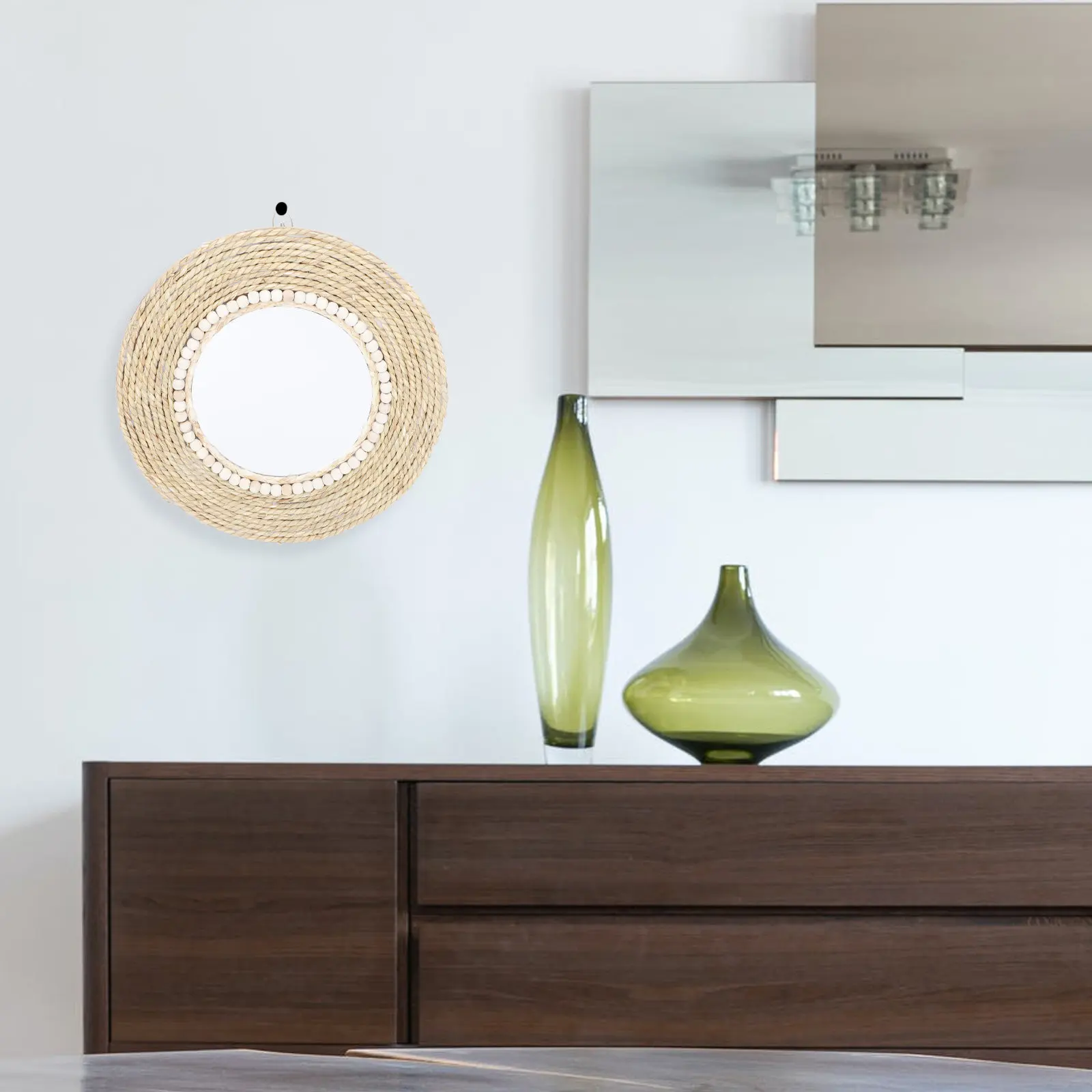 Decorative Wall Mirror Woven Rattan Design Hanging Mirror for Home Bedroom Bathroom Decor Creative Nordic Style Art Piece
Decorative Wall Mirror Woven Rattan Design Hanging Mirror for Home Bedroom Bathroom Decor Creative Nordic Style Art Piece