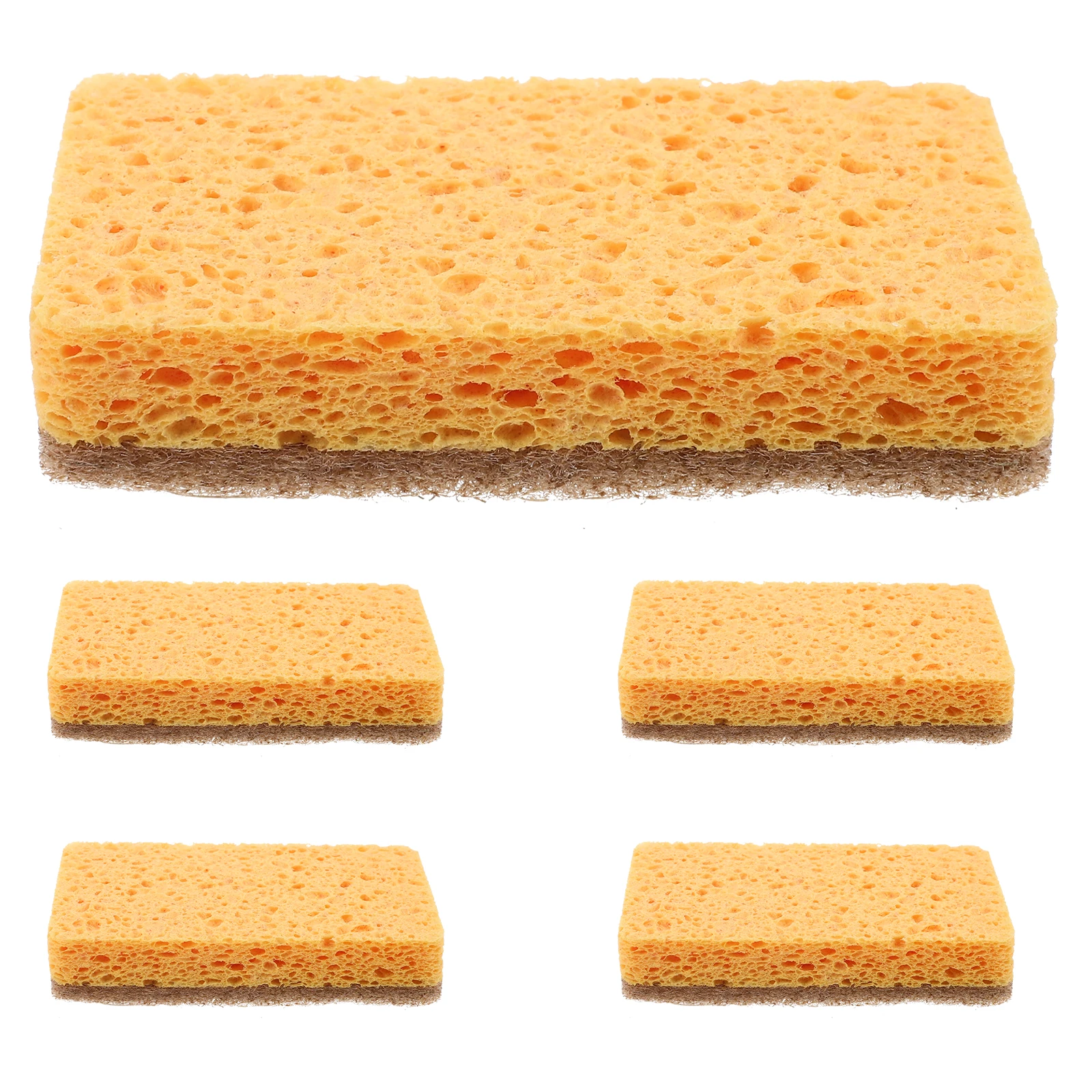 5 Pcs Wood Pulp Cotton Sponge 11x7x2.3cm Super Absorbent Reusable Scrub for Dishes Wok Pots Bathroom Tub Cleaning Kitchen
5 Pcs Wood Pulp Cotton Sponge 11x7x2.3cm Super Absorbent Reusable Scrub for Dishes Wok Pots Bathroom Tub Cleaning Kitchen