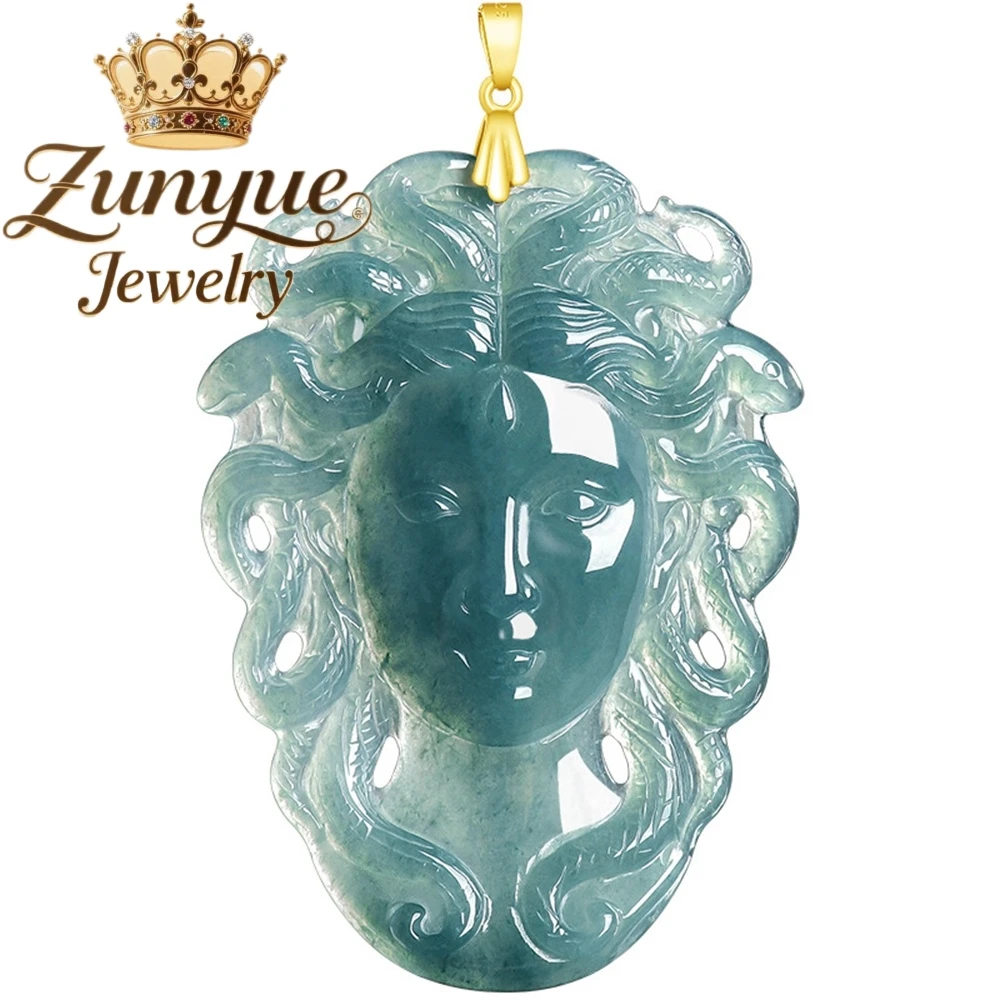 Natural A-Grade Ice-Blue Jadeite Pendant Emerald Medusa Snake King Silver S925 Unique High-End Fashionable Exquisite Exquisite
Natural A-Grade Ice-Blue Jadeite Pendant Emerald Medusa Snake King Silver S925 Unique High-End Fashionable Exquisite Exquisite