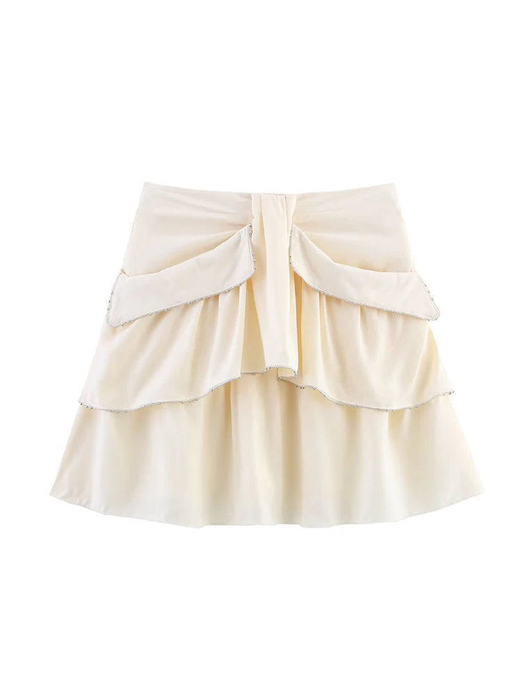 Women Summer Mini Skirts 2025 Fashion Sweet Solid Beading Side Zipper Cascading Ruffle Female Elegant Street Skirt Clothing
Women Summer Mini Skirts 2025 Fashion Sweet Solid Beading Side Zipper Cascading Ruffle Female Elegant Street Skirt Clothing