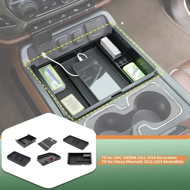 Console Storage Tray Phone Holder Fit for Chevy Silverado GMC SIERRA 2012 Up Car Interior Accessories
Console Storage Tray Phone Holder Fit for Chevy Silverado GMC SIERRA 2012 Up Car Interior Accessories