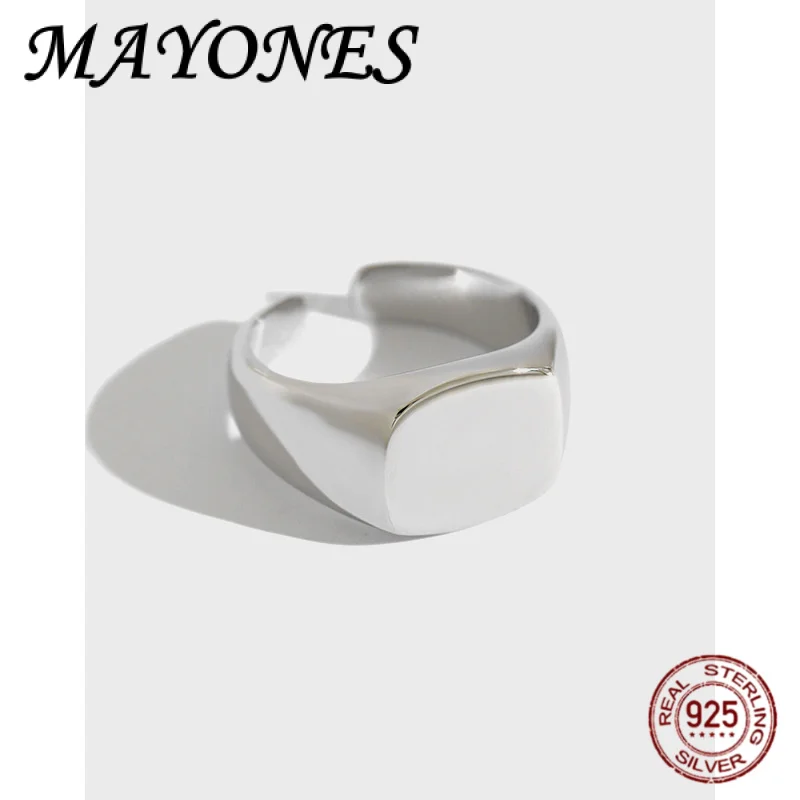 Korean S925 pure silver personalized CHIC style simple smooth square opening ring
Korean S925 pure silver personalized CHIC style simple smooth square opening ring