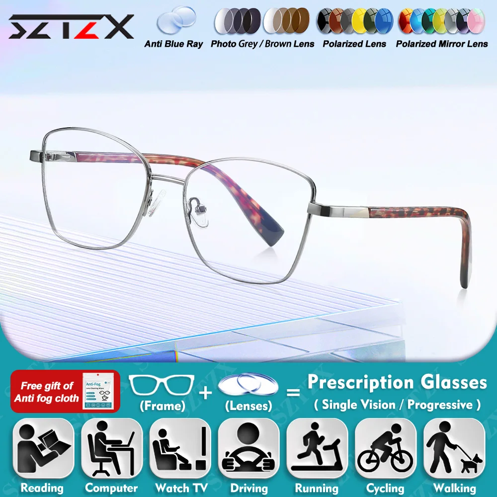 SZTZX Versatile Cat Eye Frame Myopia Prescription Reading Glasses Lady Literary Anti Blue Ray Photochromic Multifocal Eyeglasses
SZTZX Versatile Cat Eye Frame Myopia Prescription Reading Glasses Lady Literary Anti Blue Ray Photochromic Multifocal Eyeglasses