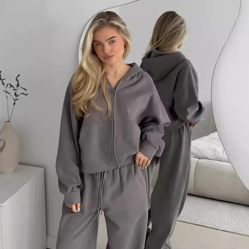 2025 New Women's Zip-Up Hooded Cardigan & Drawstring Pants Two-Piece Active Lounge Set Trendy Casual Tracksuit
2025 New Women's Zip-Up Hooded Cardigan & Drawstring Pants Two-Piece Active Lounge Set Trendy Casual Tracksuit