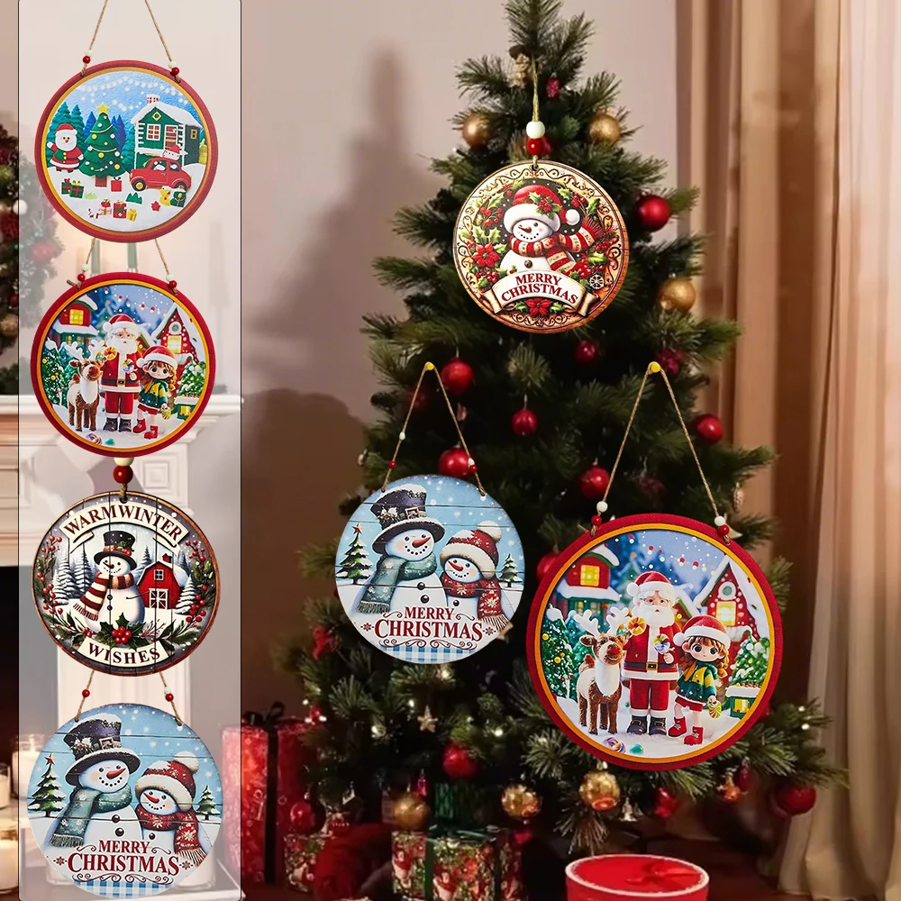 Christmas Wooden Laminated Sign Pendant Ornaments Decoration Round Holiday Wall Door Hanging Snowman Xmas Home Decor קיר אמנות
Christmas Wooden Laminated Sign Pendant Ornaments Decoration Round Holiday Wall Door Hanging Snowman Xmas Home Decor קיר אמנות